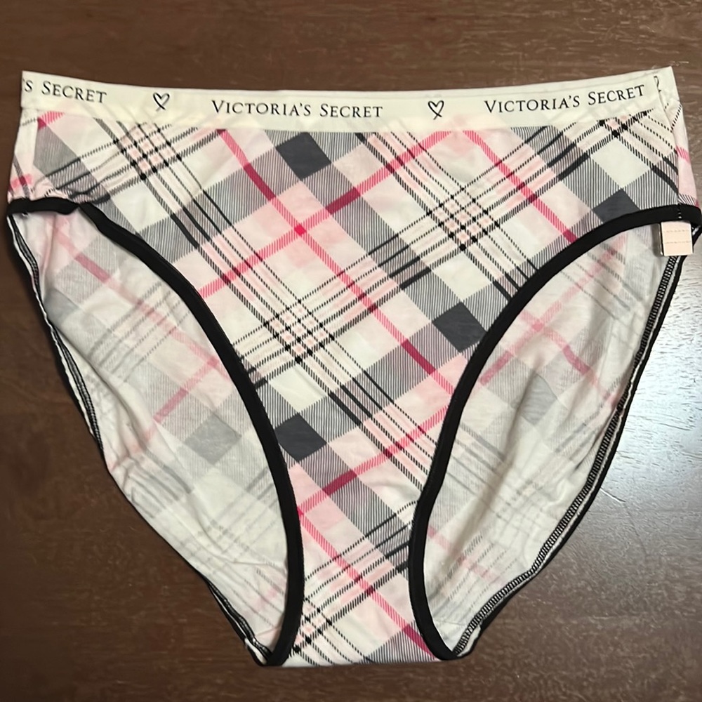 Victoria’s Secret High Leg Brief, Multi Color Plaid, Sz: Medium *New*